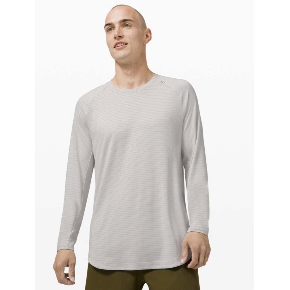 Lululemon Drysense Shirt Men's Sz M Gray Long Sleeve Performance Stretch Tee